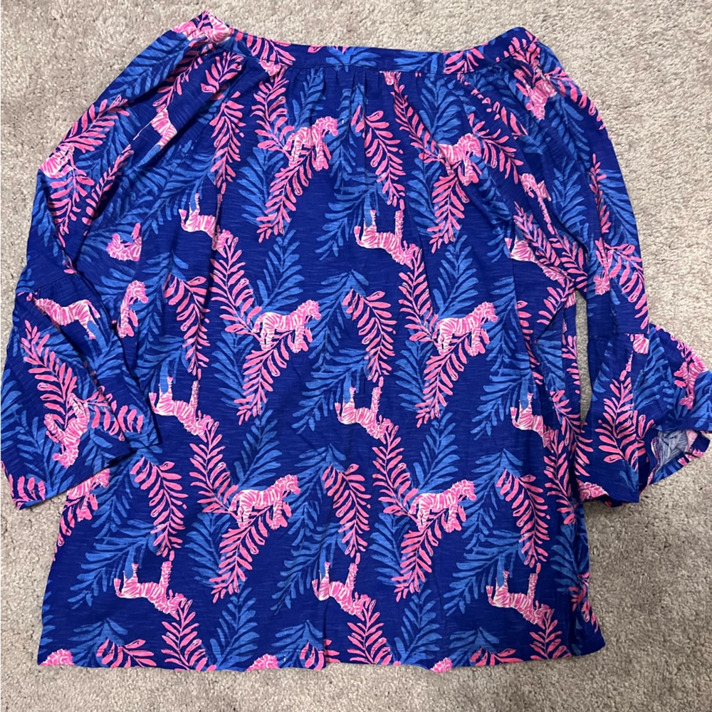 Lilly Pulitzer Tiegan Top Royal Purple Dazzle - Picture 4 of 4